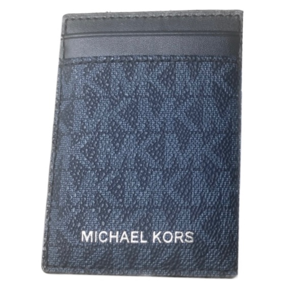 NEW Michael Kors Logo Men’s Leather Card Case with Money Clip Wallet 💰 💴 🔥 - Picture 1 of 2